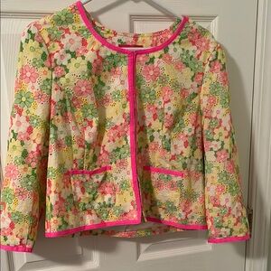 Lilly Pulitzer Pink and Green Floral Blazer